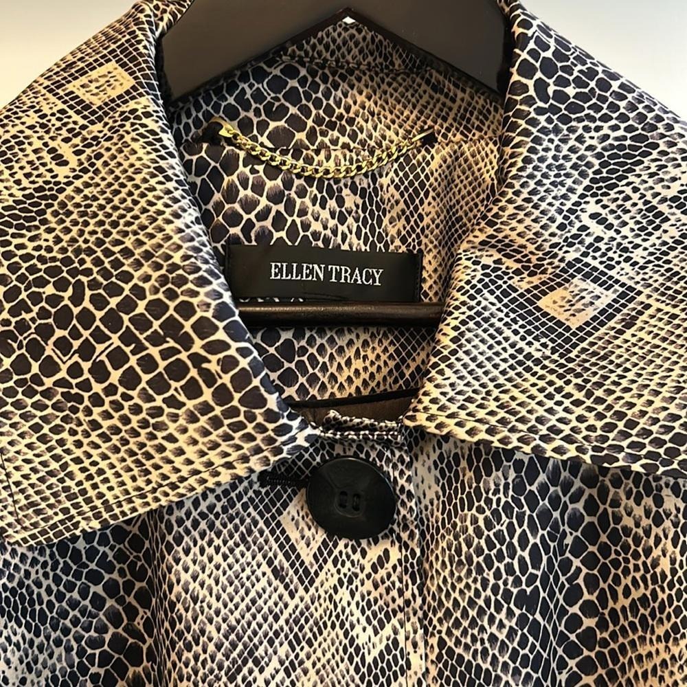 Ellen Tracy Women's Snake Print‎ Jacket Button Front Collar   2x-3x - Picture 4 of 9